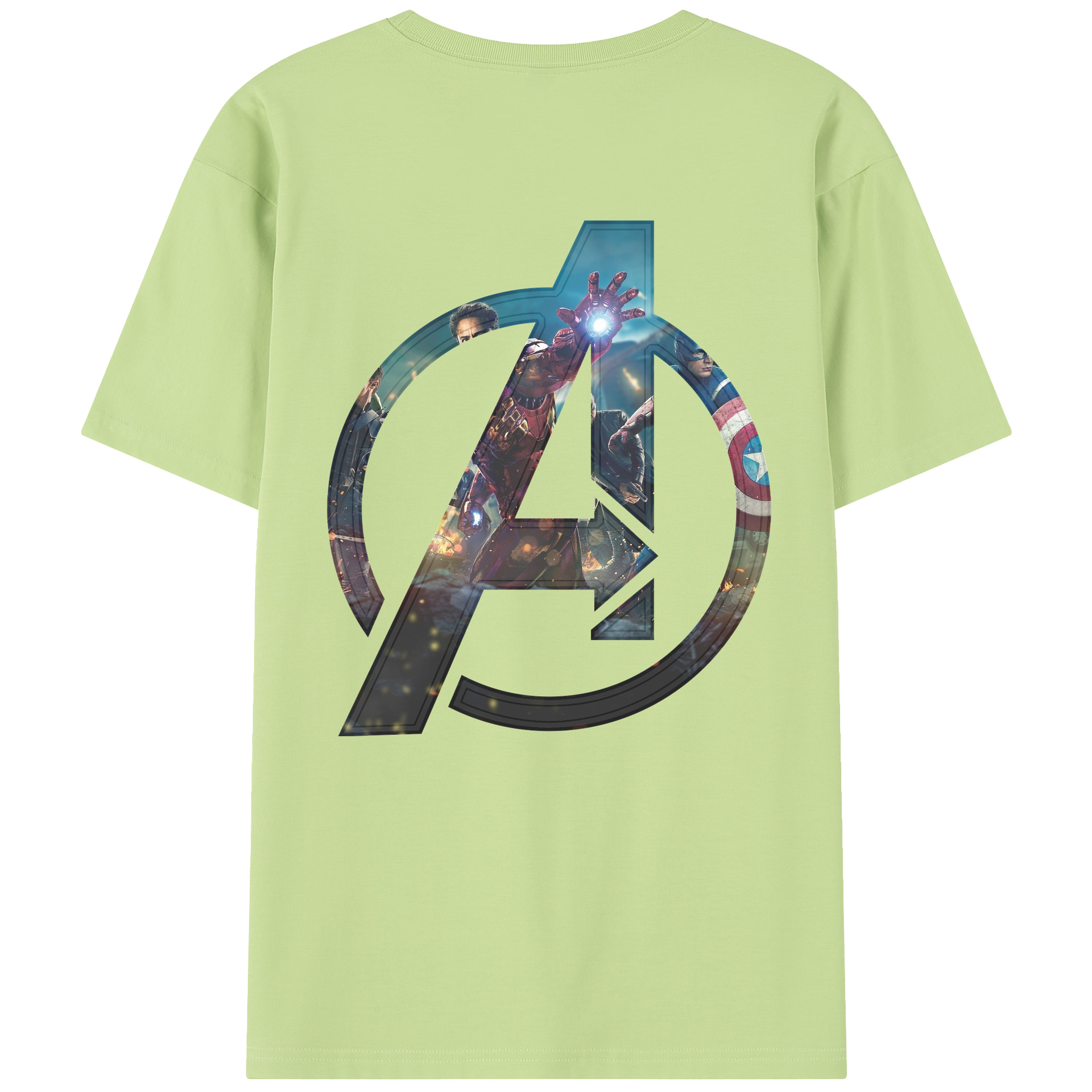（画像用） アベンジャーズ The Avengers 綿100％半袖Tシャツ（背面プリント）